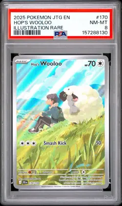 2025 POKEMON JTG EN-JOURNEY TOGETHER ILLUSTRATION RARE #170 HOP'S WOOLOO PSA 8 - Image 1