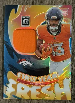 2025 Panini Donruss Optic First Year Fresh Pat Bryant #FYFBH-PBT Neon Blue Prizm - Image 1