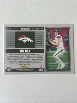 2025 Panini Luminance - Vestige Bo Nix #14 Broncos - Image 2