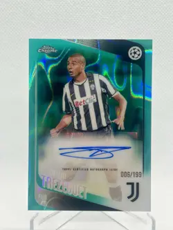 2025-26 Topps Chrome UEFA Club David Trezeguet, Juventus AUTO Aqua Lava /199 - Image 1
