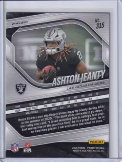 2025 Panini Prizm - Rookies Ashton Jeanty #315 White Disco Prizm (RC) - Image 2