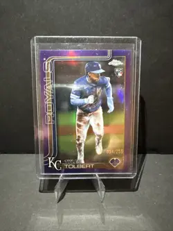 2025 Topps Chrome Update Series Tyler Tolbert #USC98 Purple Refractor /250 (RC) - Image 1