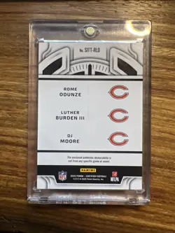 Odunze- Burden- Moore- Stitches in Time Red /25- 2025 Panini Certified NFL- Bear - Image 2
