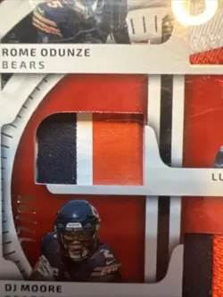 Odunze- Burden- Moore- Stitches in Time Red /25- 2025 Panini Certified NFL- Bear - Image 4