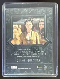 2025 Rittenhouse Game of Thrones Kiesha Castle Hughes Auto & Coat Relic - Image 2