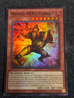 Yugioh Masked HERO Furnace MZMU-EN015 Super Rare 1st Edition NM Maze Of Muertos - Image 1