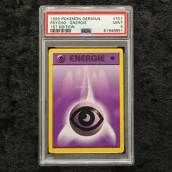 Pokemon PSA 9 Base Set Psycho-Energie 1st Edition German Karten Card Sammlung - Image 1
