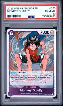 2023 ONE PIECE OP03-PILLARS OF STRENGTH #070 MONKEY D. LUFFY PSA 10 - Image 1