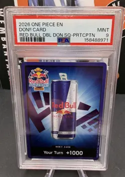 2026 ONE PIECE DOUBLE DON!! RED BULL PARTICIPATION Blue DON!! PROMO PSA 9 - Image 1