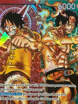 • Luffy & Ace • ST30-001 Starter Deck EX Full Art Parallel Holo One Piece TCG NM - Image 2