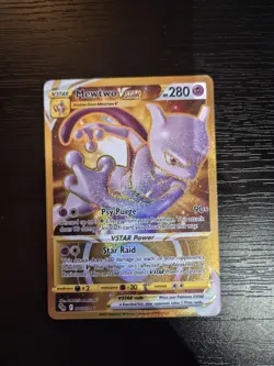 Pokemon Go TCG Mewtwo VSTAR Gold Secret Rare Card 086/078 - Image 1
