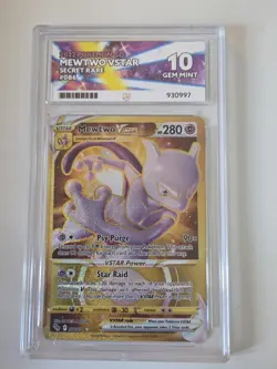 Pokemon Go TCG Mewtwo VSTAR Gold Secret Rare Card 086/078 - Image 1