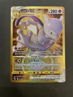 Mewtwo VSTAR 086/078 Pokemon Go Gold Holo Secret Rare - Mint - Image 1