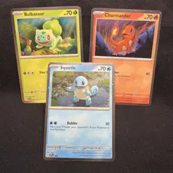 Pokemon 151 Promo Bulbasaur Charmander Squirtle SVP 046 047 048 Cosmo Holo - Image 1