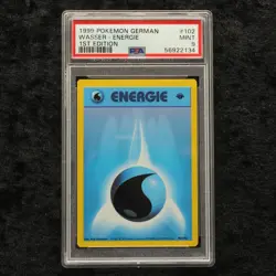 Pokemon PSA 9 Base Set Wasser-Energie 1st Edition German Karten Card Sammlung - Image 1