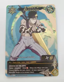 4 naruto cards. Sakura Haruno, Zabuza Momochi, 4th Raikage, Hinata Hyuga Cards. - Image 2