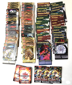 2008 Bakugan Battle Brawlers Cards - Lot of 65 and 4 rulebooks - Image 1