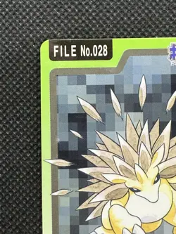 Sandslash 028 Pokemon Card Carddass Japanese BANDAI Nintendo Japan 1997 - Image 2