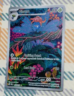 Gloom 198/197 Illustration Rare SV03: Obsidian Flames Full Art Pokemon Card NM - Image 1
