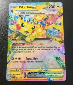 Pokemon Surging Sparks Pikachu EX Double Rare Card 057/191 NM - Image 1