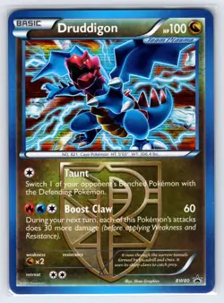Druddigon BW80 2013 Black & White Black Star Promo Pokemon Card Holo Rare Nm/Vlp - Image 1