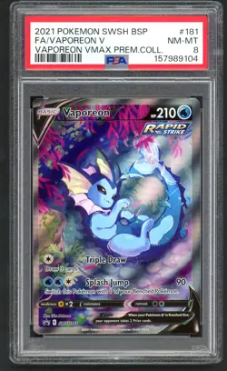 Pokemon Card - PSA 8 Vaporeon SWSH181 - Vmax Premium Collection - NM-MT PSA8 - Image 1