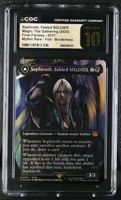 Sephiroth, Fabled Soldier 0317 Foil Card, Final Fantasy MTG CGC PRISTINE 10 - Image 1