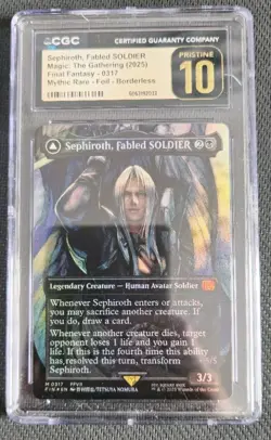 Sephiroth, Fabled Soldier 0317 Foil Card, Final Fantasy MTG CGC PRISTINE 10 - Image 3