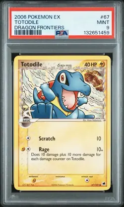2006 Pokemon EX Dragon Frontiers #67 Totodile Non Holo PSA 9 Card MINT Free Ship - Image 1