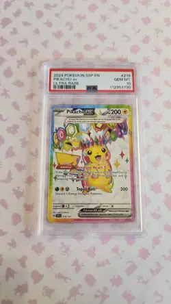 PSA 10 Pikachu ex 219/191 Surging Sparks Holo Full Art Ultra Rare Pokemon Card - Image 1