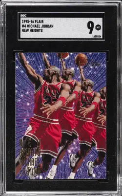 1995-96 FLAIR NEW HEIGHTS #4 MICHAEL JORDAN SGC 9 - Image 1