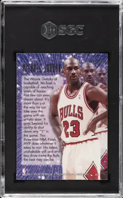 1995-96 FLAIR NEW HEIGHTS #4 MICHAEL JORDAN SGC 9 - Image 2