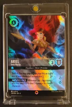 Disney Lorcana Ariel Sonic Warrior Enchanted Rare (#220/204) M/NM ** NICE ** - Image 1