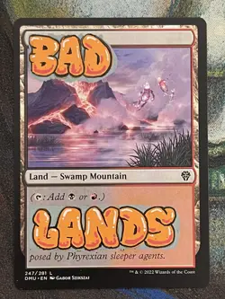 Badlands Hand-Painted Alter - MTG Graffiti Black Red Dual Land Art - Image 2