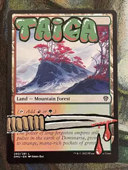 Taiga Hand-Painted Alter - MTG Graffiti Red Green Dual Land Art - Image 2