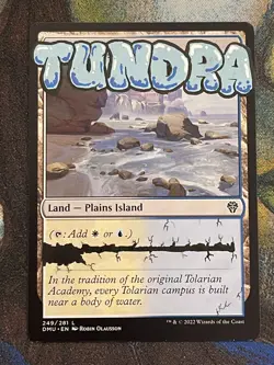 Tundra Hand-Painted Alter - MTG Graffiti Blue White Dual Land Art - Image 1