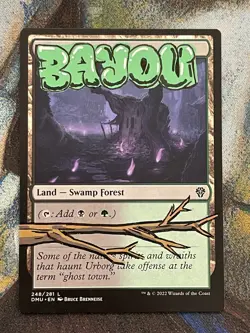 Bayou Hand-Painted Alter - MTG Graffiti Black Green Dual Land Art - Image 2
