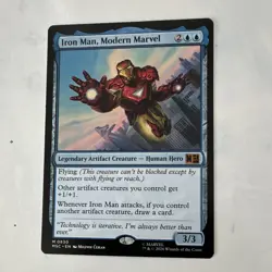 Iron Man, Modern Marvel 0830 MTG Mythic Blue Flying Legendary Artifact (3/3) - Image 1
