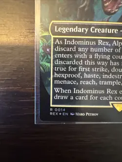 Indominus Rex, Alpha (Borderless) #14 (Foil) (NM) Jurassic World REX Magic MTG - Image 2