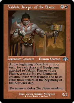 Valduk, Keeper of the Flame (Retro) [Dominaria Remastered] Foil Near Mint - Image 1