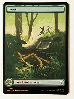 Forest () Marvel Super Heroes Foil MTG NM - Image 1