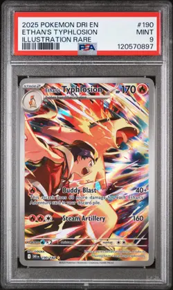 PSA 9 Ethan's Typhlosion 190/182 Illustration Rare Destined Rivals Pokemon Card - Image 1