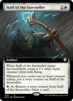 MTG Staff of the Storyteller Extended Art - Phyrexia: All Will Be One Commander - Image 1