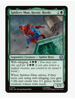 Spiders-Man, Heroic Horde (FOIL) MTG SPM | Spider Tribal Token | PDH EDH | NM - Image 1