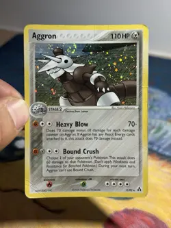 Aggron 2/92 Holo Rare EX Legend Maker Pokemon Card DMG SWIRL - Image 3