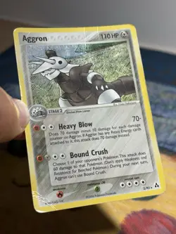 Aggron 2/92 Holo Rare EX Legend Maker Pokemon Card DMG SWIRL - Image 4