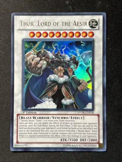 Thor Lord of the Aesir - STOR-EN038 - Ultra Rare 1st Ed NM/M Yugioh - Image 1