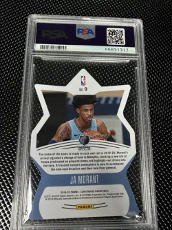Panini 2019-20 Contenders Rookie PSA 10 Ja Morant Die-Cut Insert #9 Grizzlies - Image 2