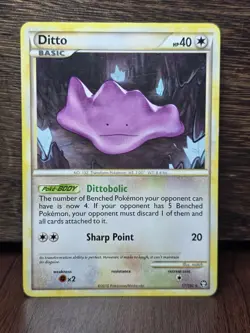 Pokemon TCG Ditto Card 17/102 Triumphant HGSS 2010 Rare LP - Image 1