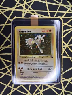 🔥 Hitmonlee 7/62 🔥 Original Holo Rare Fossil Set Pokemon Card WOTC TCG 1999 - Image 2